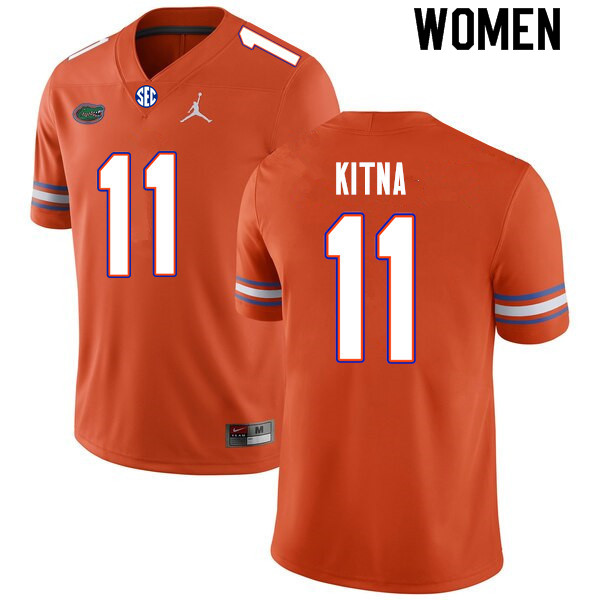 Women #11 Jalen Kitna Florida Gators College Football Jerseys Sale-Orange